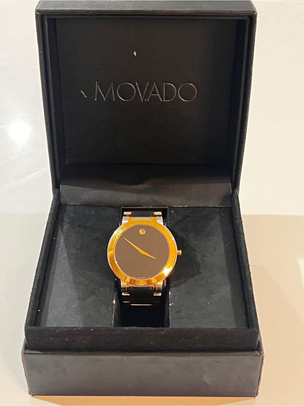 Movado Gold-Silver Dial Men's Watch